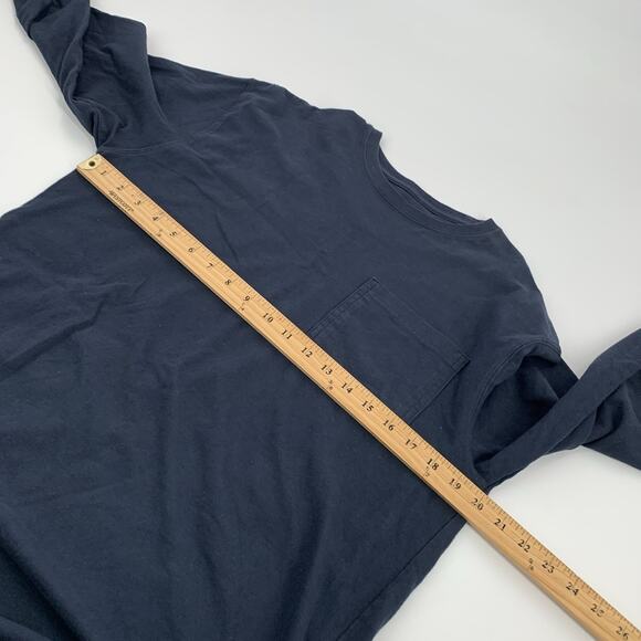 Duluth Trading Company Longtail T Relaxed Fit Long Sleeve Pocket Crew Small Blue - Picture 6 of 7